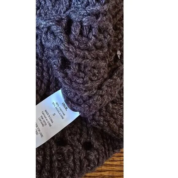 Vince Chocolate Brown Cable Knit Wool and Yak Winter Wool Sweater Small S - Picture 4 of 6